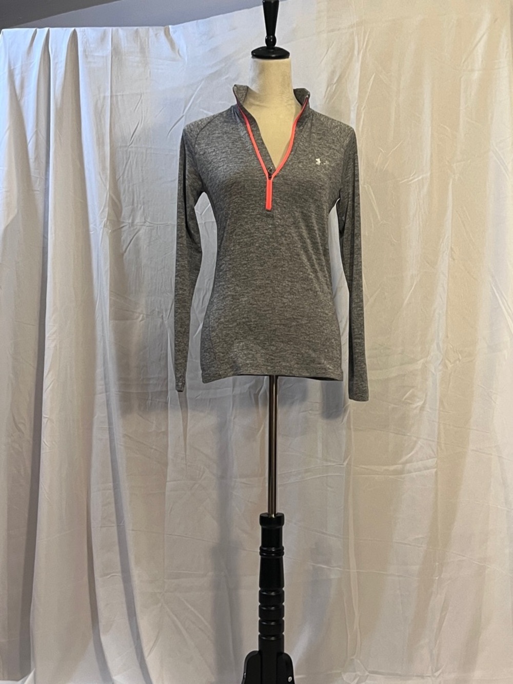 Under Armour Heathered Gray and Orange Pullover